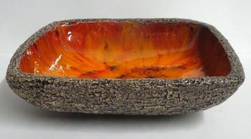 Jan Van Erp - Plateau - Céramique - Fat Lava, Antiquités & Art