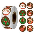 500 Kerst Stickers Op Rol - 2.5cm - Kerststickers -, Verzenden