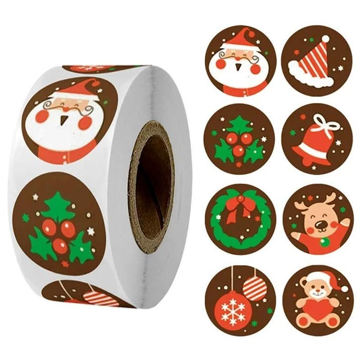 500 Kerst Stickers Op Rol - 2.5cm - Kerststickers -, Hobby & Loisirs créatifs, Autocollants & Images, Envoi