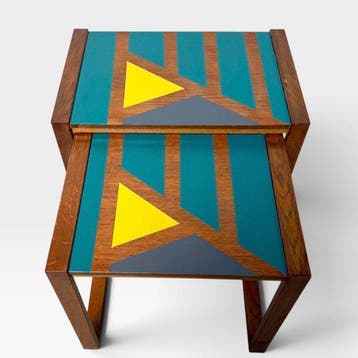 Tables gigognes - Bois - Tables gigognes vintage avec des