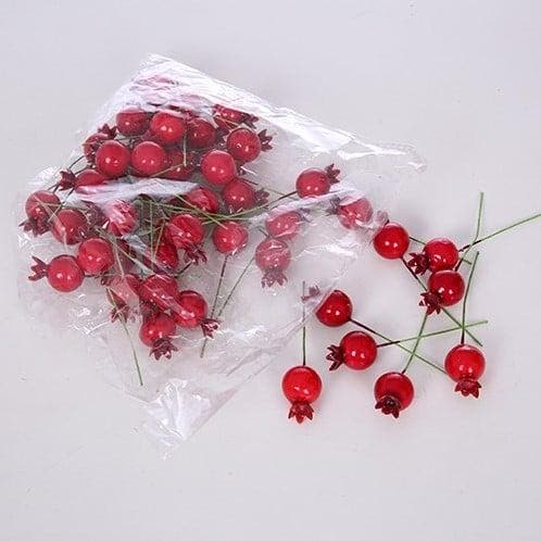 Besjes op draad Rood Kunstbloem 18 mm Zak 48 stuks, Maison & Meubles, Accessoires pour la Maison | Plantes & Fleurs artificielles