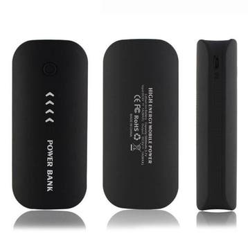 Externe 5600mAh Powerbank Noodaccu Batterij Oplader Zwart, Verzenden