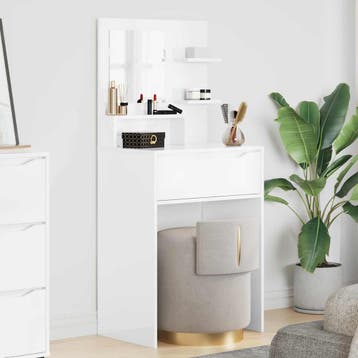 vidaXL Slaapkamer Toilet Tafels Hoogglans wit 80 x 39,6 x, Verzenden, Nieuw
