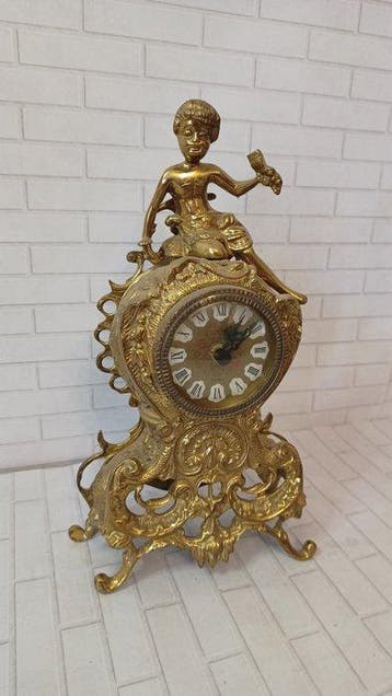 Klok - Messing - 1980-1990 - Decoratieve messing klok