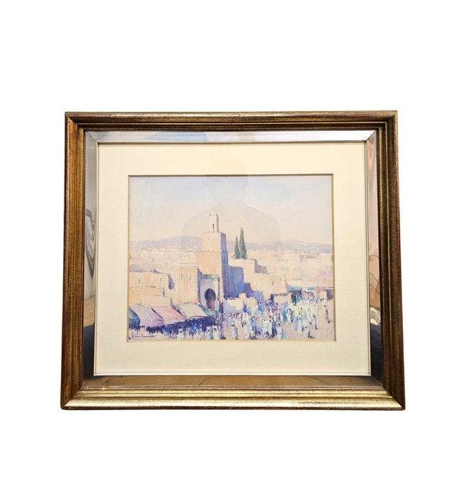 Orientalist School (XIX-XX) - Light Over The Medina, Antiek en Kunst, Kunst | Schilderijen | Klassiek