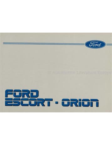 1986 FORD ESCORT | ORION INSTRUCTIEBOEKJE NEDERLANDS