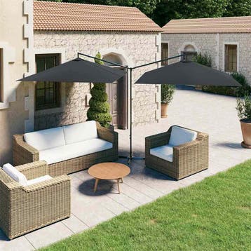 vidaXL Parasol dubbel met stalen paal 600x300 cm, Verzenden, Nieuw