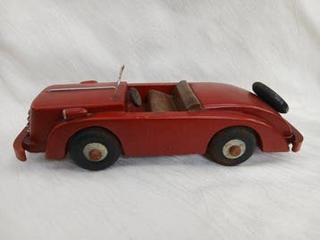 Model sportwagen - cabriolet - houten modelauto 33 cm