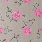 Tafelzeil op maat in de kleur greige met rozen, Nieuw