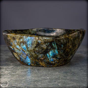 Natuurlijke labradoriet schelp – intensiever blauw