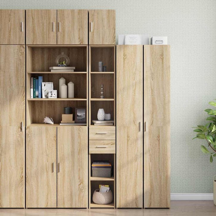 vidaXL Opbergkast smal 30x42,5x225 cm bewerkt hout sonoma, Huis en Inrichting, Kasten | Dressoirs, Nieuw, Verzenden