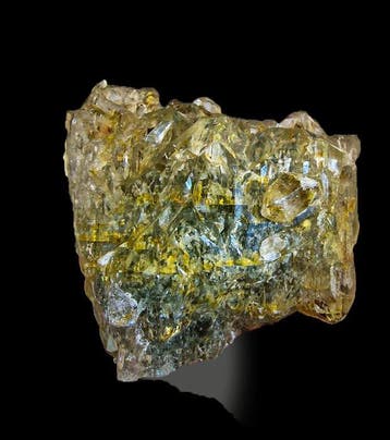 Amas cristallin de topaze dorée naturelle – Échantillon de