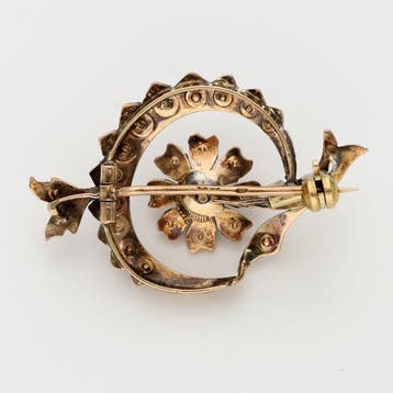 Broche - 14 carats Or rose Perle