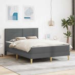vidaXL Bedframe Donkergrijs 140 x 200 cm Polyester, Huis en Inrichting, Slaapkamer | Matrassen en Bedbodems, Verzenden, Nieuw