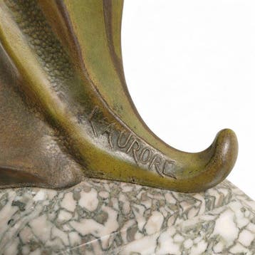 Figurale pendule (3) - Hardyau Fils - Art Nouveau Brons,