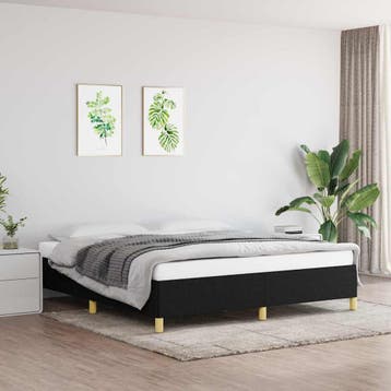 vidaXL Boxspring bed stof zwart 160x200 cm, Verzenden