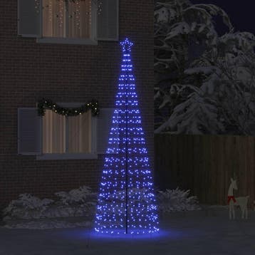 vidaXL LED Kerstboom met Grondspikes Blauw 400 cm IJzer, Verzenden, Nieuw