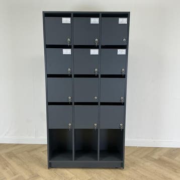 lockerkast vv 12 lockers en 3 vakken (hxbxd) 180x91x30 cm,, Huis en Inrichting, Kasten | Overige, Nieuw