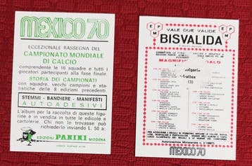 Panini WC Mexico 70 Mazzola, De Sisti - 2 Card - Excellent, Collections