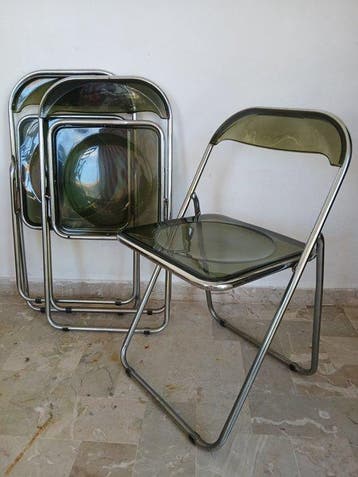 Klapstoel - Staal, Plastic - Drie vouwstoelen