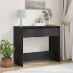 vidaXL Wandtafel 89x41x76,5 cm spaanplaat zwart eikenkleurig, Huis en Inrichting, Tafels | Bijzettafels, Verzenden, Nieuw
