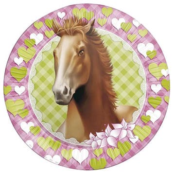 Paarden Borden Party 23cm 8st, Verzenden