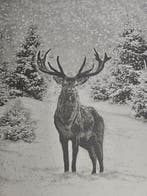 Wandtapijt in Jacquard van Alpaca Majestueus hert onder de