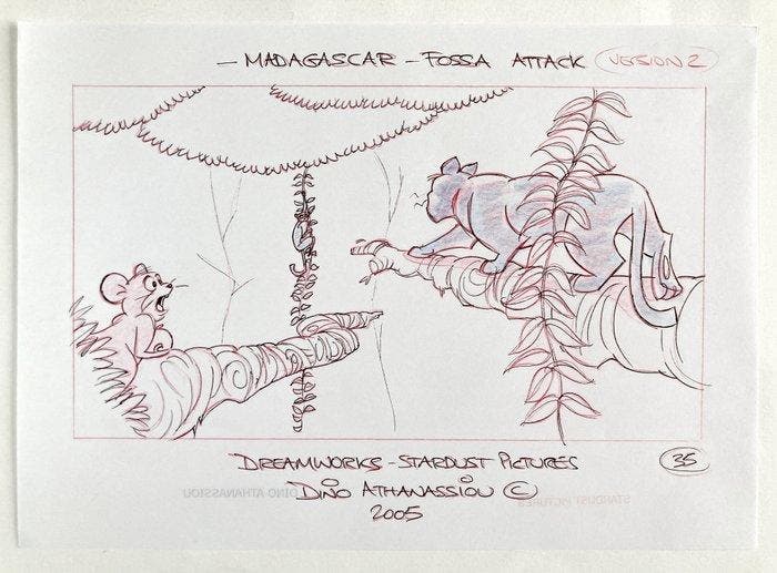 Madagascar : Lot of 2 Original Storyboard Art Signed -, CD & DVD, DVD | Films d'animation & Dessins animés