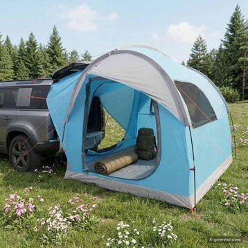 vidaXL Auto Tent met dak Blauw 239 x 210 x 210 cm Polyester, Verzenden, Nieuw