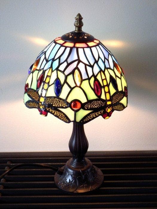 Fraaie Tiffany tafellamp kleur Blauw met groen in Art, Antiek en Kunst, Curiosa en Brocante