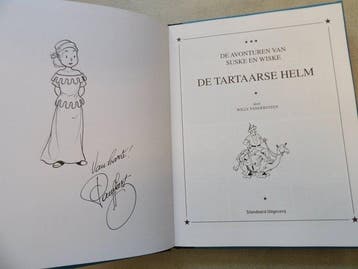 Suske en Wiske - De Tartaarse Helm met fantekening van Paul, Nieuw