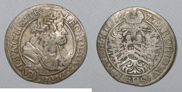 Autriche Österreich Km 1185 6 Kreuzer 1677 Leopold I, Verzenden, België