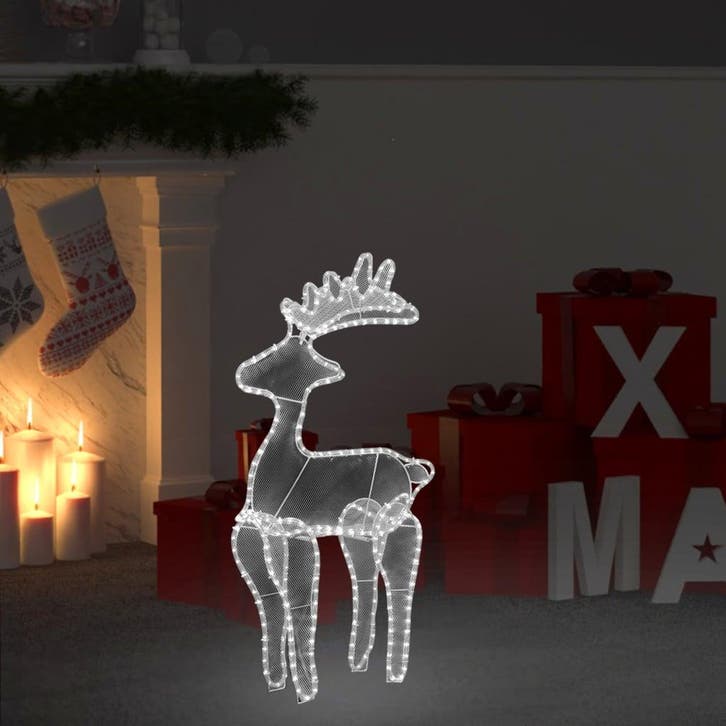 vidaXL Kerstversiering rendier met mesh 306 LEDs 60x24x89, Divers, Noël, Envoi