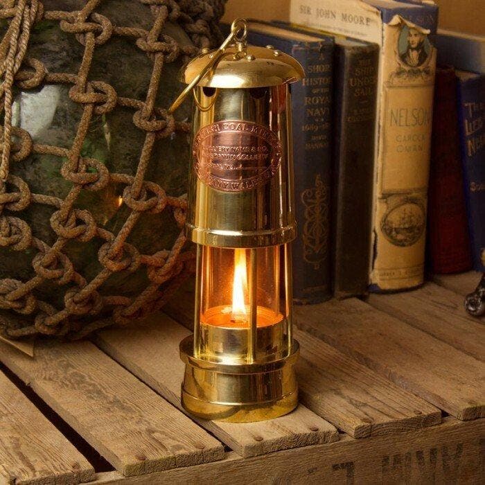 Lantaarn - Messing - olielamp, Antiek en Kunst, Curiosa en Brocante