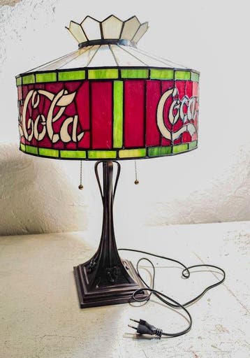 Lampe de table - Vitrail - CocaCola - Style Tiffany