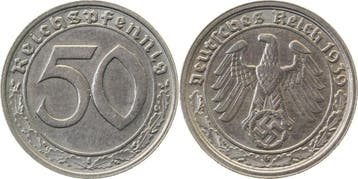 Duitsland 50 Reichspfennig 1939 G ss/vz J 365, Verzenden