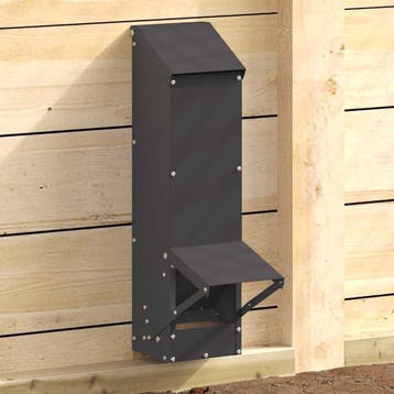 vidaXL Kippenvoerbak Zwart 13 x 12 x 51 cm Koudgewalst Staal, Verzenden