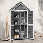 vidaXL Tuinschuur 89x52,5x175 cm massief grenenhout grijs, Verzenden, Nieuw