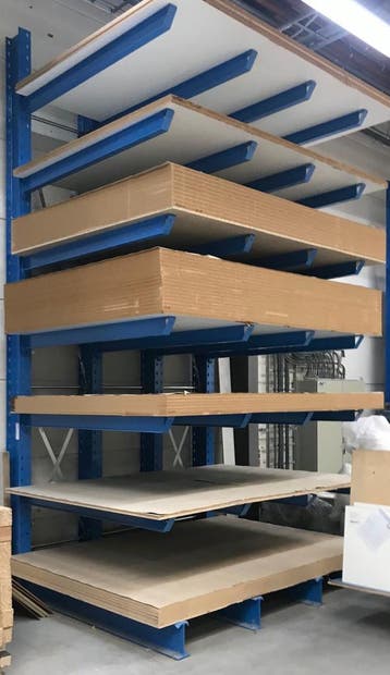 Draagarmstelling NIEUW opslag plaatmateriaal 1,53 x 3,05 m, Verzenden