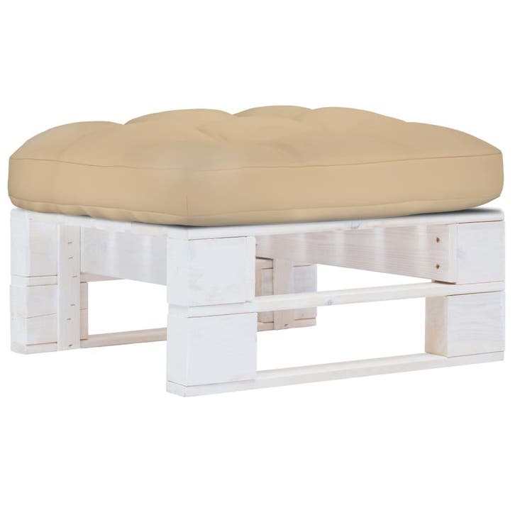 vidaXL Tuinhocker pallet geïmpregneerd grenenhout wit, Tuin en Terras, Tuinsets en Loungesets, Nieuw, Verzenden