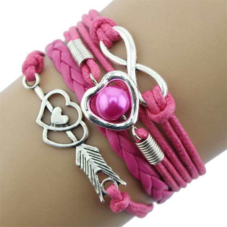 Fako Bijoux - Multi Armband - Infinity Hart Cupido -, Handtassen en Accessoires, Armbanden, Verzenden