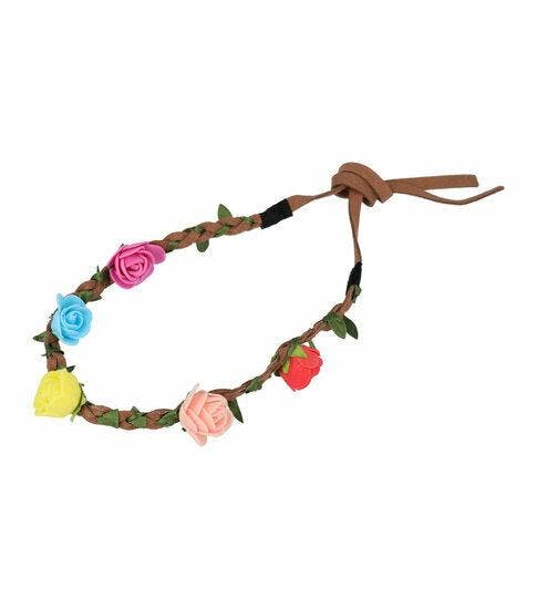 Haarband Bloemen - Striklint - Roosjes – Geel Roze Blauw, Handtassen en Accessoires, Uiterlijk | Haarverzorging