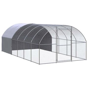 vidaXL Kippenren 3x6x2 m gegalvaniseerd staal, Verzenden