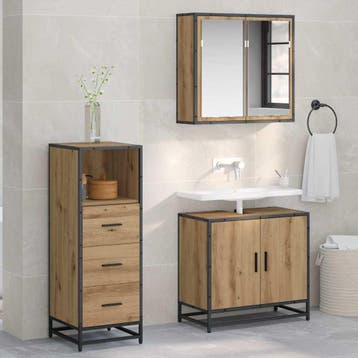 vidaXL Badkamermeubel Set Artisan Eiken 35 x 37,5 x 100 cm, Huis en Inrichting, Verzenden, Nieuw