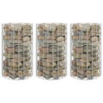 vidaXL Gabion plantenbakken 3 st rond verhoogd Ø30x50 cm, Verzenden, Nieuw