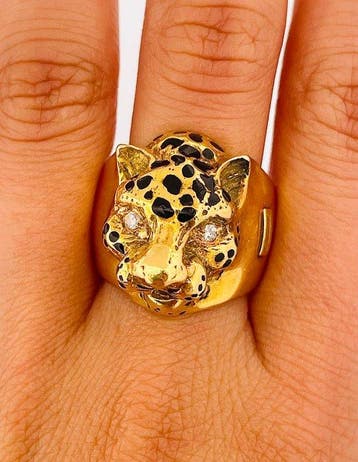 Bague - 18 carats Or jaune Diamant (Naturelle)