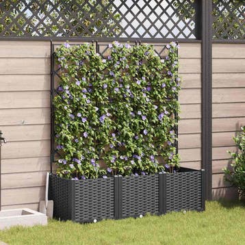 vidaXL Plantenbak 3 st Zwart 120 x 40 x 143 cm PP, Verzenden, Nieuw