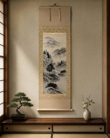 Ky () – Japanse Hangende Rol Bergdorp en beek te midden