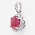 Zonder minimumprijs - Hanger Platina - 1.73ct. tw. Robijn -