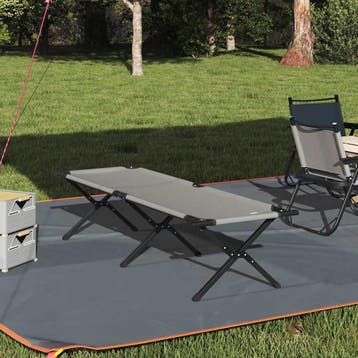 vidaXL Opvouwbaar Campingbed Grijs 193 x 69 x 45 cm Oxford, Verzenden